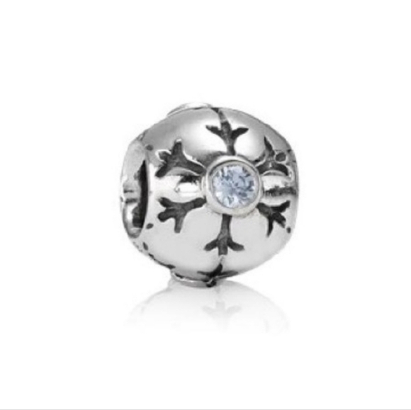 Pandora Snowflake Blue CZ Charm Retired - Picture 1 of 7